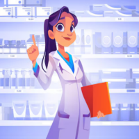 medicina-servicio-concepto-dibujos-animados-doctora_107791-13560